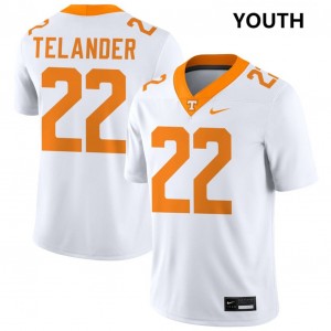 Youth #22 Tennessee Vols High School Jeremiah Telander College Football Jerseys - White