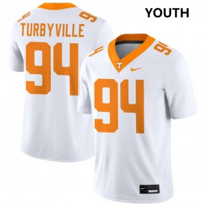 Youth #94 TN Volunteers 2025-26 Josh Turbyville College Football Jersey - White
