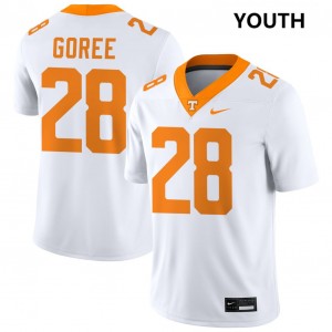 Youth #28 UT Vols Replica Marcus Goree Jr. College Football Jerseys - White