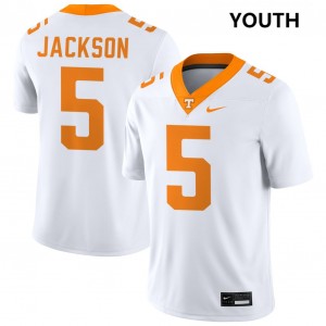 Youth #5 Tenn Vols Alumni Radarious Jackson College Football Jersey - White