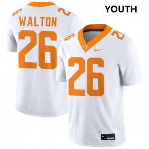 Youth #26 Tenn Vols Embroidery Sidney Walton College Football Jerseys - White