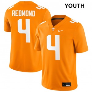 Youth #4 UTK Embroidery Ty Redmond College Football Jersey - Tennessee Orange