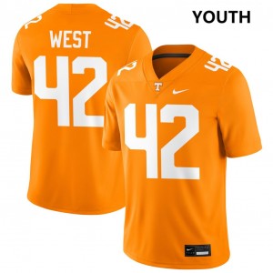Youth #42 Tenn Alumni Tyre West College Football Jersey - Tennessee Orange