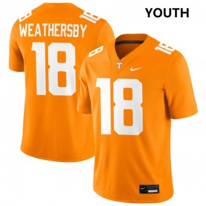 Youth #18 Tenn Vols 2025 Tyree Weathersby College Football Jersey - Tennessee Orange