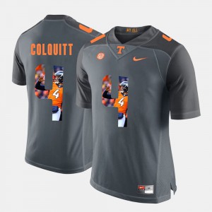 Men UT Volunteer Pictorial Fashion #4 Britton Colquitt college Jersey - Grey