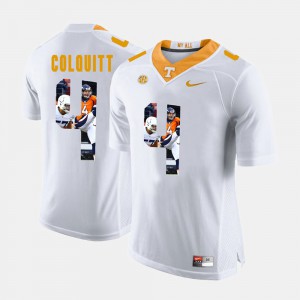 Men's #4 UT Pictorial Fashion Britton Colquitt college Jersey - White