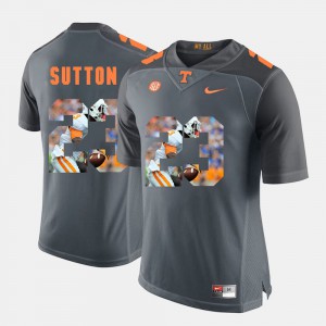 Men's #23 Pictorial Fashion Tennessee Volunteers Cameron Sutton college Jersey - Grey