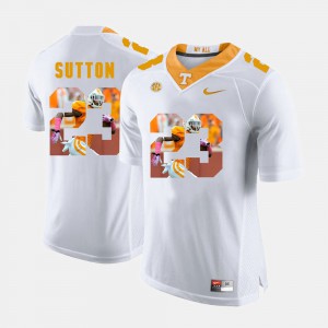 Men's Pictorial Fashion #23 Tennessee Volunteers Cameron Sutton college Jersey - White