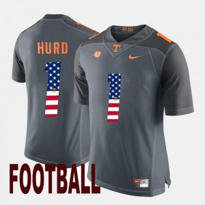 Mens #1 US Flag Fashion UT VOLS Jalen Hurd college Jersey - Gray