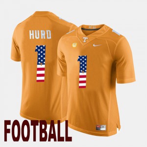 Men Vols #1 US Flag Fashion Jalen Hurd college Jersey - Orange