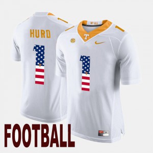 Men's US Flag Fashion #1 UT Volunteer Jalen Hurd college Jersey - White