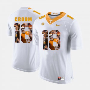 Men's #18 UT VOLS Pictorial Fashion Jason Croom college Jersey - White