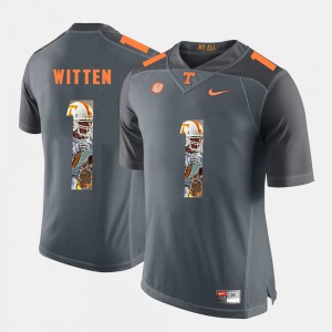 Mens Pictorial Fashion #1 VOL Jason Witten college Jersey - Grey