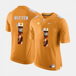 Mens #1 UT VOLS Pictorial Fashion Jason Witten college Jersey - Orange