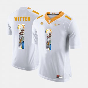 Men's #1 Jason Witten college Jersey - White Pictorial Fashion UT VOLS