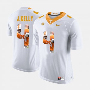 Men's Pictorial Fashion UT #4 John Kelly college Jersey - White