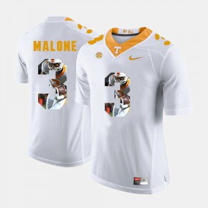 Mens #3 Pictorial Fashion Tennessee Volunteers Josh Malone college Jersey - White