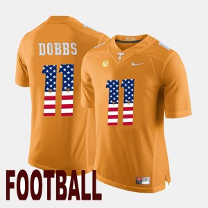 Men US Flag Fashion Tennessee #11 Joshua Dobbs college Jersey - Orange