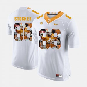 Men's #88 Pictorial Fashion Tennessee Volunteers Luke Stocker college Jersey - White