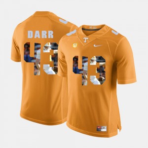 Men's #43 Pictorial Fashion Vols Matt Darr college Jersey - Orange