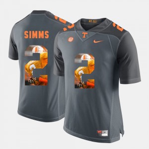 Men Pictorial Fashion University Of Tennessee #2 Matt Simms college Jersey - Grey