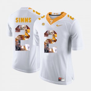 Men's #2 Vols Pictorial Fashion Matt Simms college Jersey - White