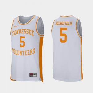 Men's Basketball Retro Performance #5 University Of Tennessee Admiral Schofield college Jersey - White