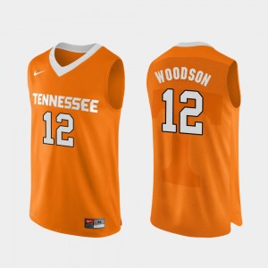 Mens #12 Authentic Performace Tennessee Basketball Brad Woodson college Jersey - Orange