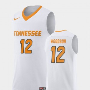 Men Basketball Tennessee Vols #12 Replica Brad Woodson college Jersey - White