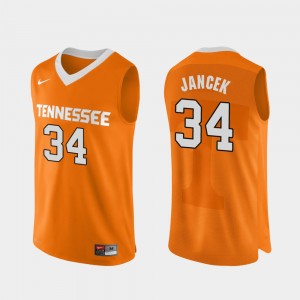 Men's #34 Authentic Performace TN VOLS Basketball Brock Jancek college Jersey - Orange