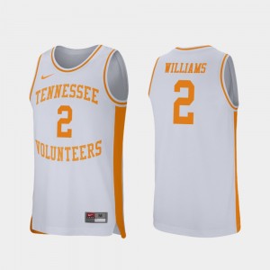 Mens Retro Performance #2 University Of Tennessee Basketball Grant Williams college Jersey - White