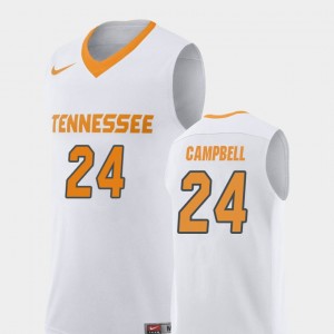 Men's #24 Vols Basketball Replica Lucas Campbell college Jersey - White