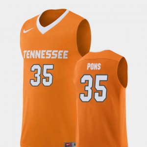 Men's Replica TN VOLS #35 Basketball Yves Pons college Jersey - Orange