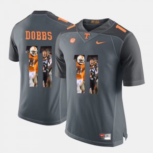 Men TN VOLS #11 Pictorial Fashion Joshua Dobbs college Jersey - Grey