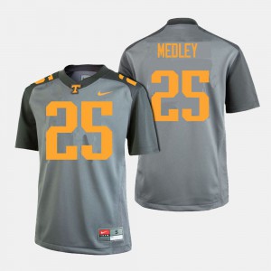 Men's #25 Aaron Medley college Jersey - Gray Football UT Volunteer