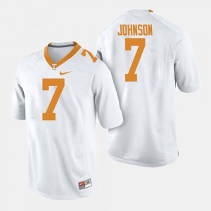 Men Football #7 UT Volunteer Brandon Johnson college Jersey - White