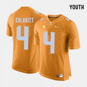 Youth(Kids) #4 Football Tennessee Vols Britton Colquitt college Jersey - Orange