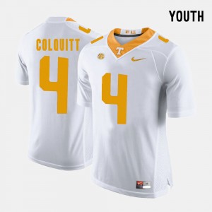 Kids UT VOLS #4 Football Britton Colquitt college Jersey - White