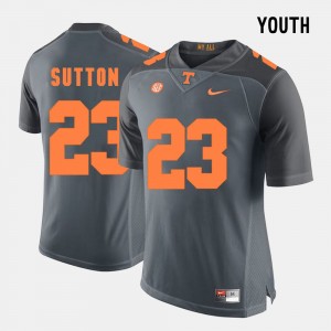 Kids Football Tennessee Volunteers #23 Cameron Sutton college Jersey - Grey