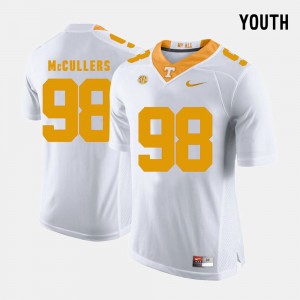 Youth Tennessee Volunteers Football #98 Daniel McCullers college Jersey - White