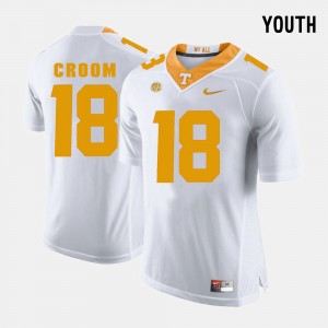 Youth(Kids) UT VOLS Football #18 Jason Croom college Jersey - White