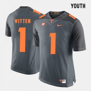 Youth(Kids) UT Volunteer Football #1 Jason Witten college Jersey - Grey