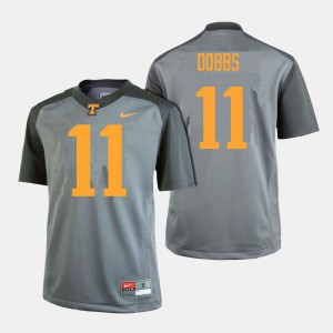 Men's #11 Tennessee Vols Football Joshua Dobbs college Jersey - Gray