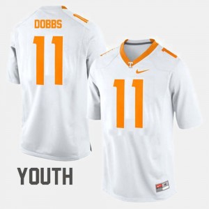 Kids UT Football #11 Joshua Dobbs college Jersey - White