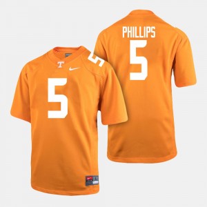 Men VOL Football #5 Kyle Phillips college Jersey - Orange