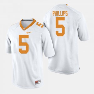 Men's Football UT Volunteer #5 Kyle Phillips college Jersey - White