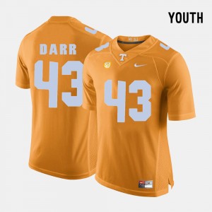 Kids #43 TN VOLS Football Matt Darr college Jersey - Orange