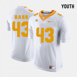 Youth Football #43 Tennessee Volunteers Matt Darr college Jersey - White