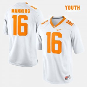 Youth UT #16 Football Peyton Manning college Jersey - White