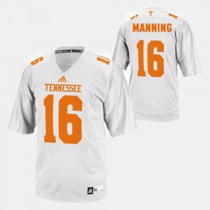 Men's VOL Football #16 Peyton Manning college Jersey - White